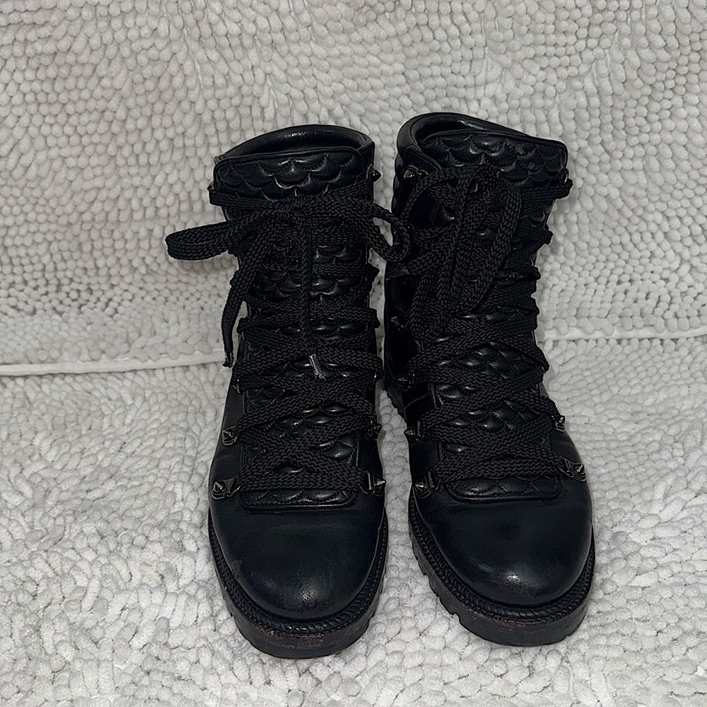 Christian Louboutin Black Quilted Combat Boots 🥾
